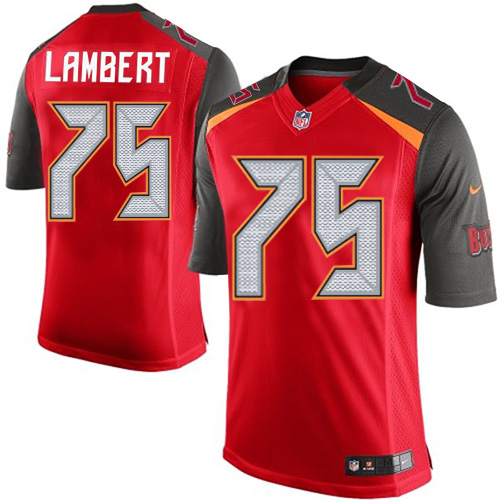 Men's Limited Davonte Lambert Nike Jersey Red Home - #75 NFL Tampa Bay Buccaneers